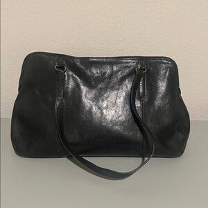Monsac Vintage Y2K Black Leather Shoulder Bag | Early 2000s